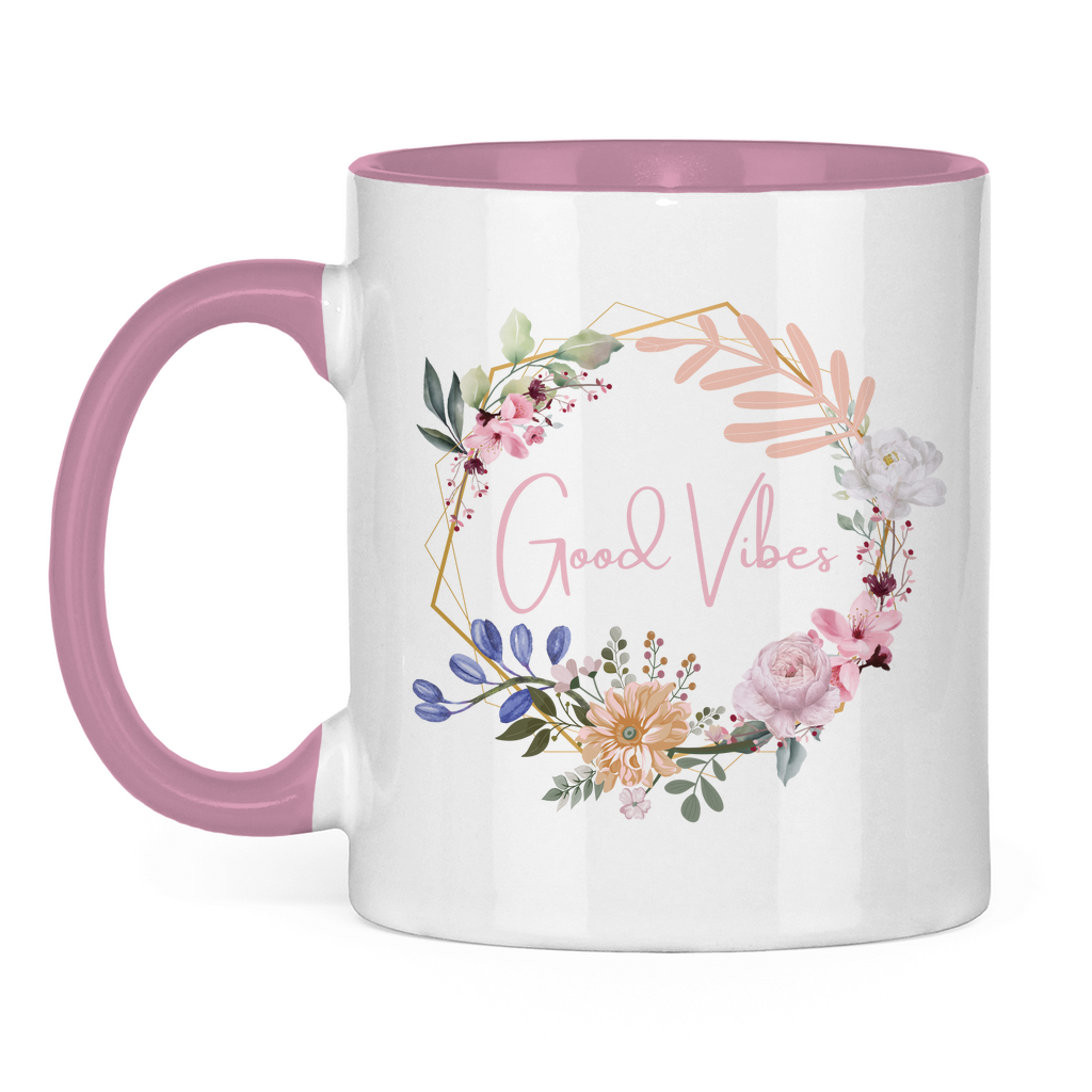 Good Vibes Vintage Tasse rosa