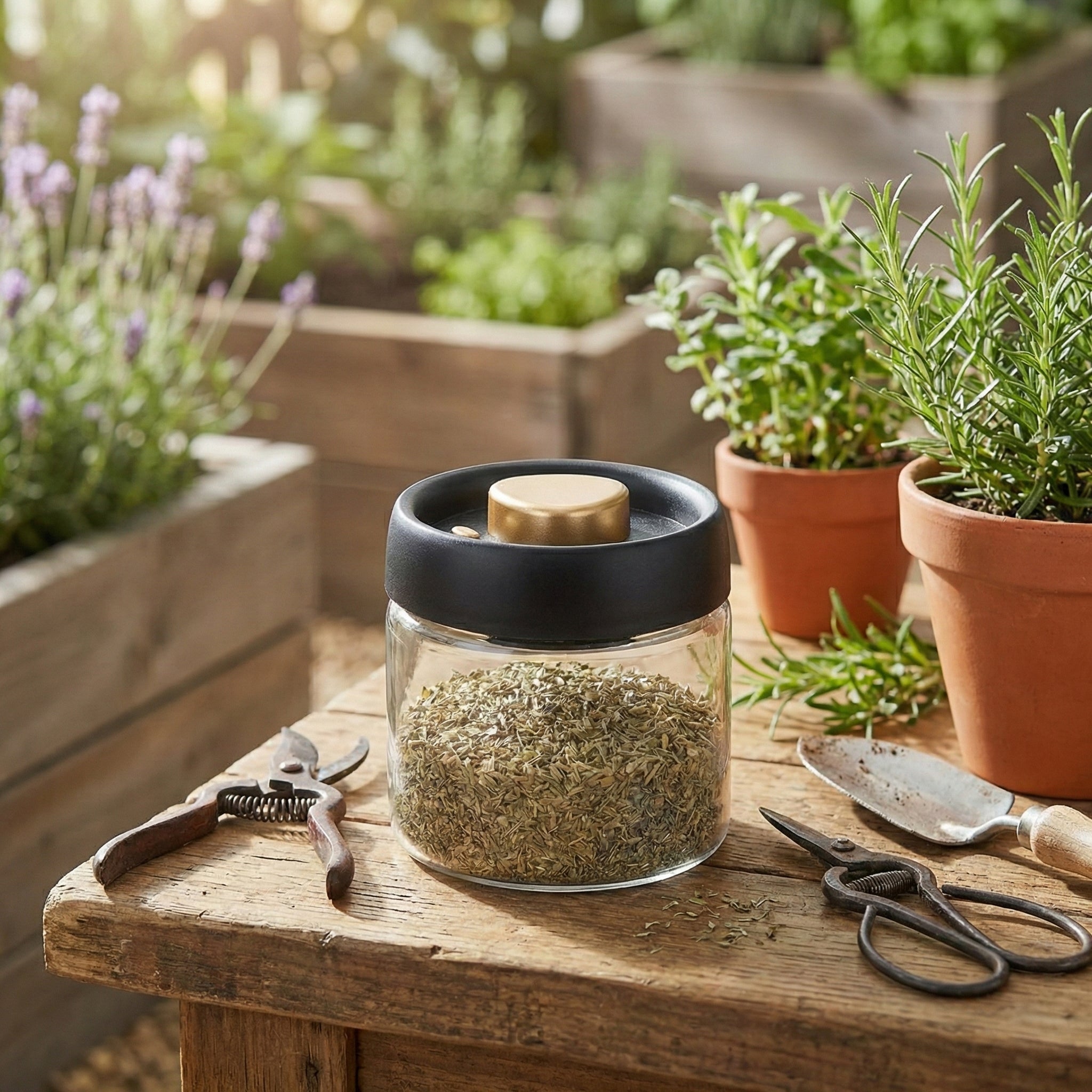 Vakuum-Glasbehälter (500ml & 900ml) – für Kräuter & Ernte