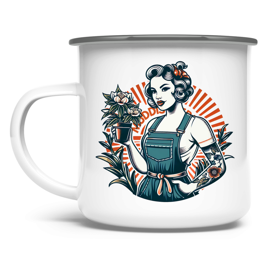 Muddis Erde Gärtner Emaille-Tasse