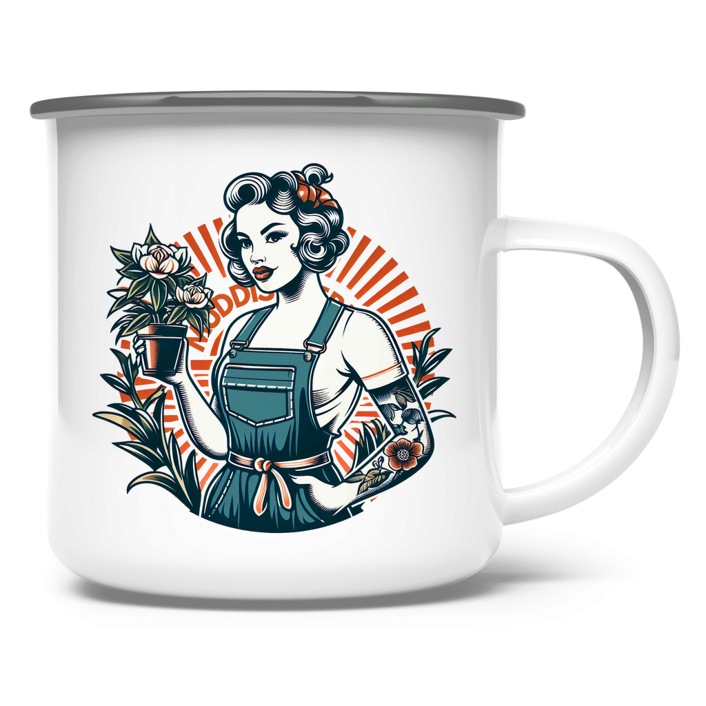 Muddis Erde Gärtner Emaille-Tasse