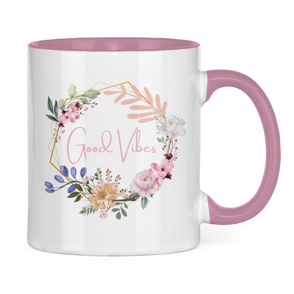 Good Vibes Vintage Tasse rosa