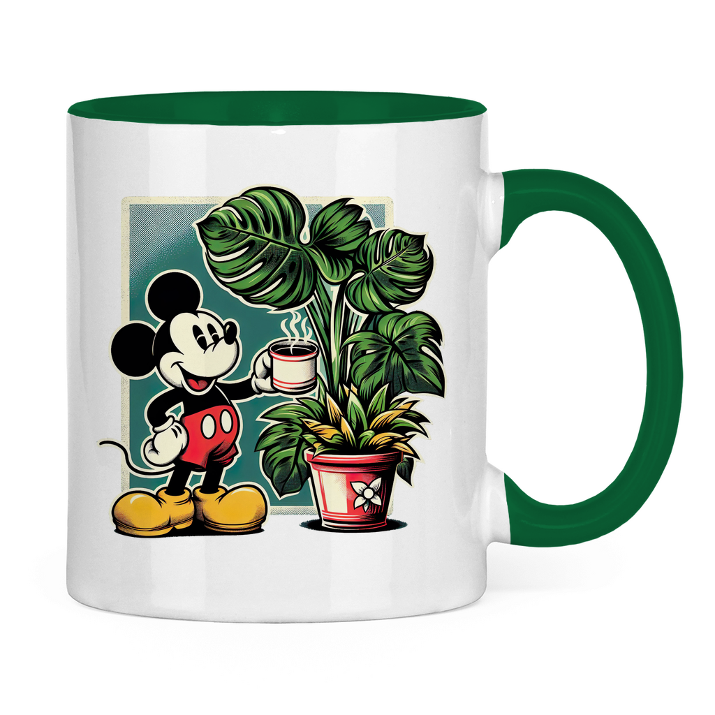Mickey and Plants Emaille-Tasse