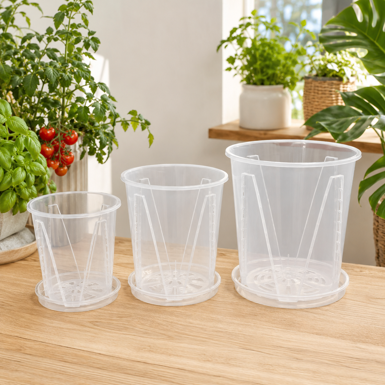 Transparente Pflanzentöpfe