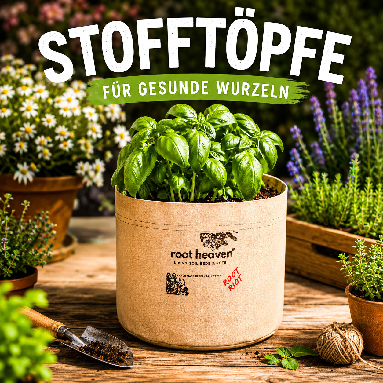 Root Heaven Stoff Topf