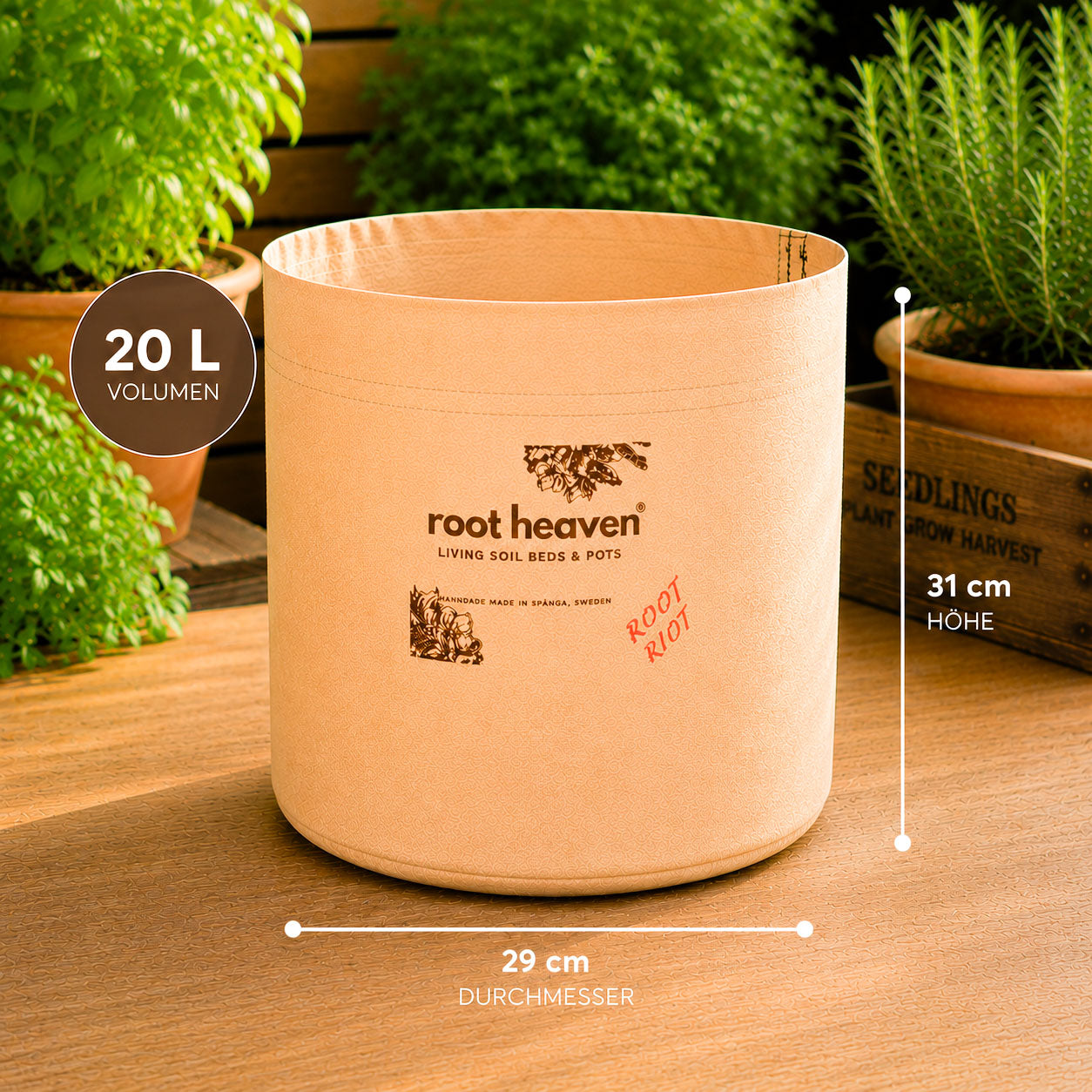 Root Heaven Stoff Topf