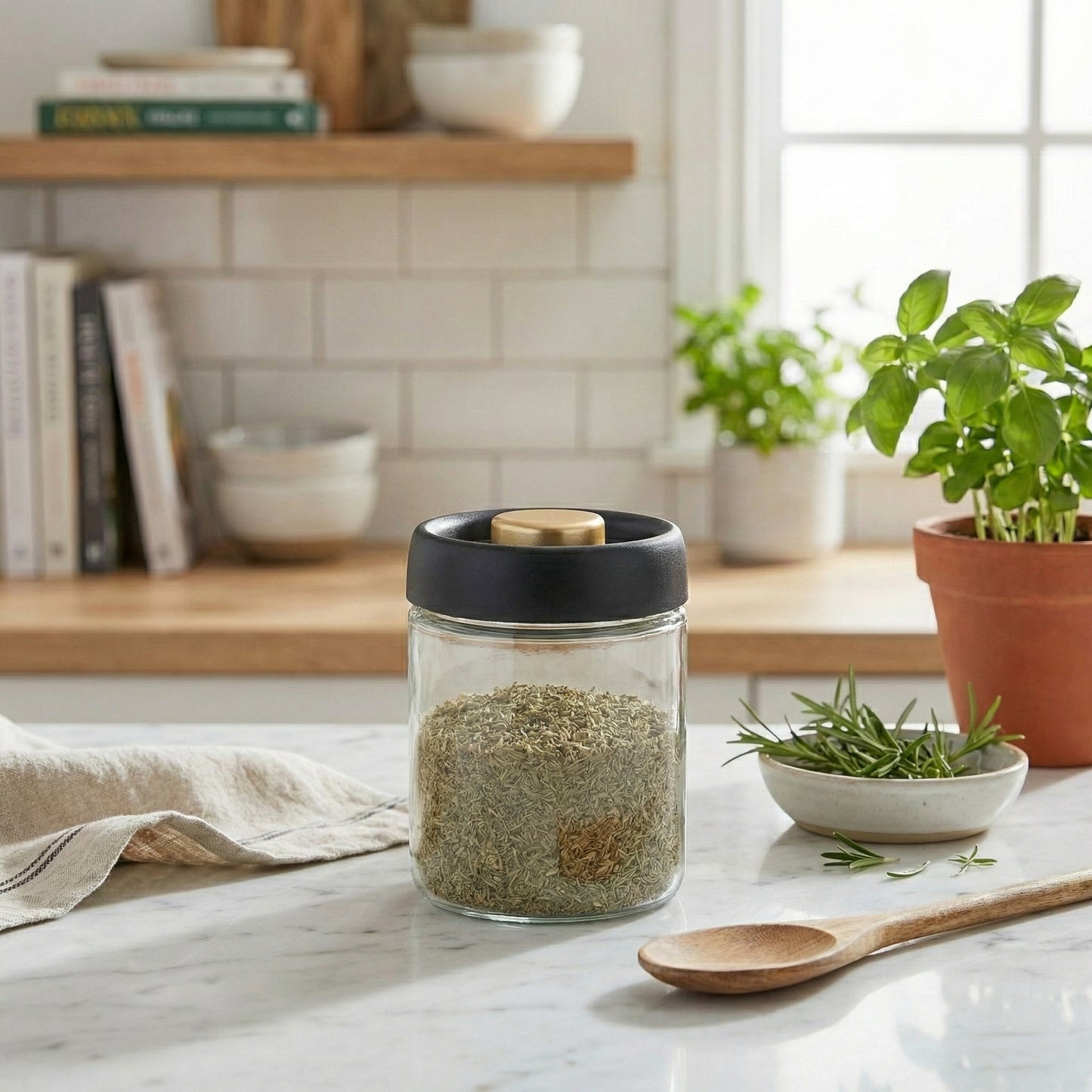Vakuum-Glasbehälter (500ml & 900ml) – für Kräuter & Ernte